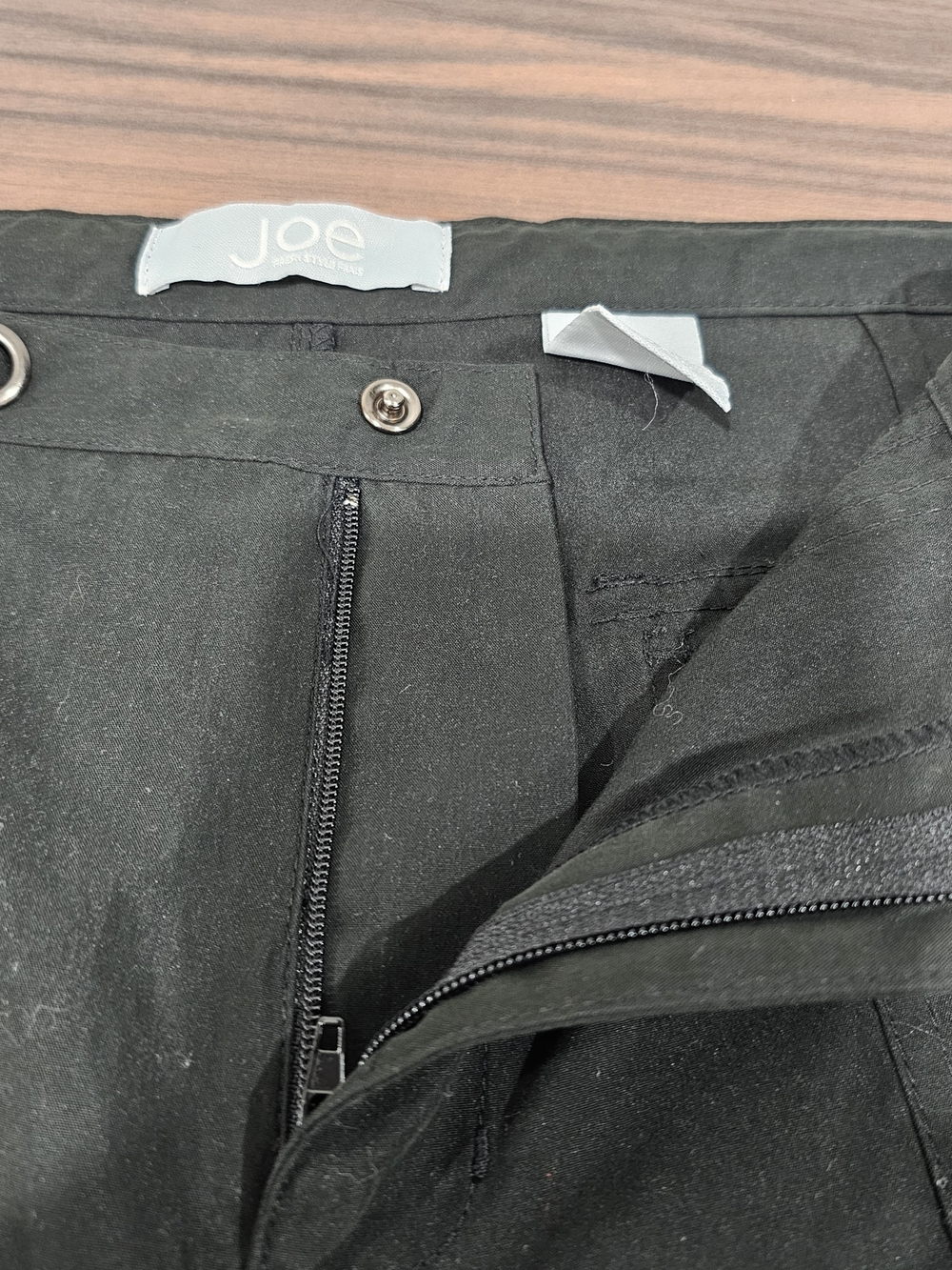 JoeFresh Black WideLeg Utility Pants Drawstring Cargo Minimalist Quiet Luxury 10 - Picture 3 of 13